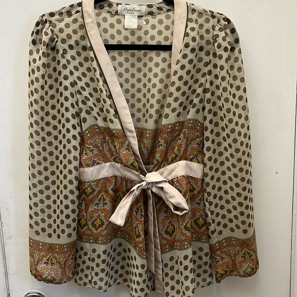 NWOT  Heirloom Limited Sheer Dress Blouse Size Small